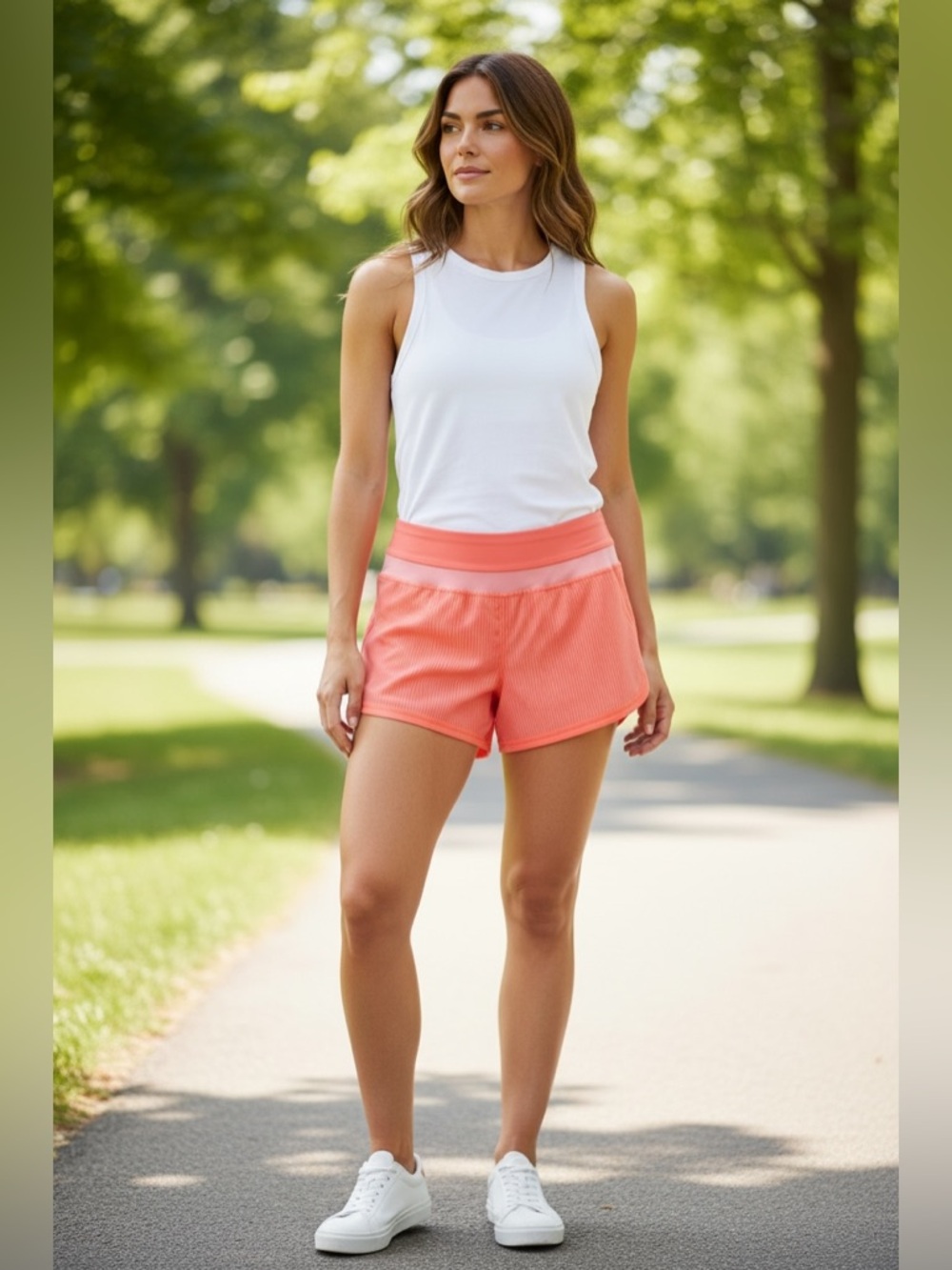 Lululemon Women's Coral Athletic Running Shorts with Comfort Waistband